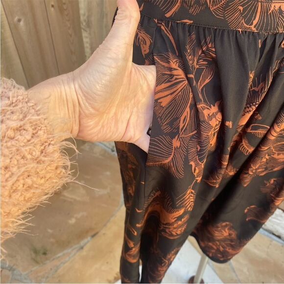 Madewell x No.6 Silk Keyhole Halter Dress with Pockets in Etched Floral size 4 - Picture 4 of 12